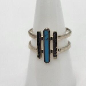 Sadada, 'Strait To It',Turquoises and Sterling Silver, Size 5 Ring